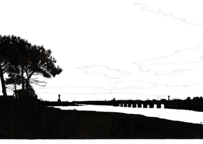 Silhouette arcatures sur l'Adour - Anglet